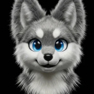 Cute Wolf Fursuit Head Grey & White – Furry Mascot Cosplay Head