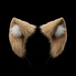 Realistic Light Brown Cat Ear Headband – Cute Anime Cosplay Hair Accessory