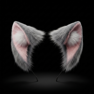 Realistic Gray Cat Ear Headband – Cute Anime Cosplay Hair Accessory