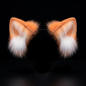 Realistic Orange Cat Ear Headband – Cute Anime Cosplay Hair Accessory