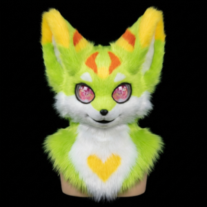 Neon Head Furry With Pink Eye-Canine/Feloid Fursuit Cosplay Mask