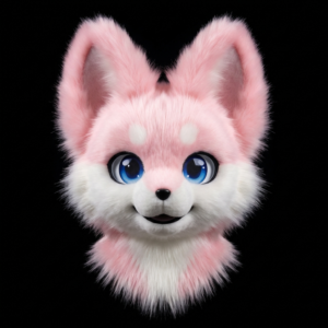 Japanese Style Animal Fursuit Plush Headgear – Cute Cosplay Costume (Pink)