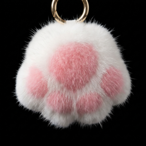 Cat Paw Plush Keychain Set – Faux Mink Fur Paw Bag Charm